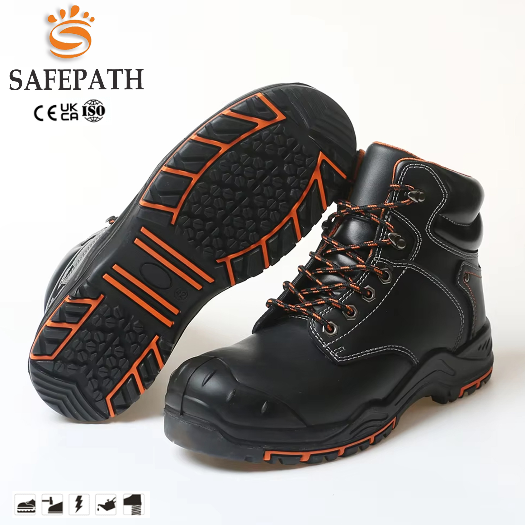 Giày bảo hộ da thật công nghiệp xuất xứ Trung Quốc, chống tĩnh điện, mũi thép