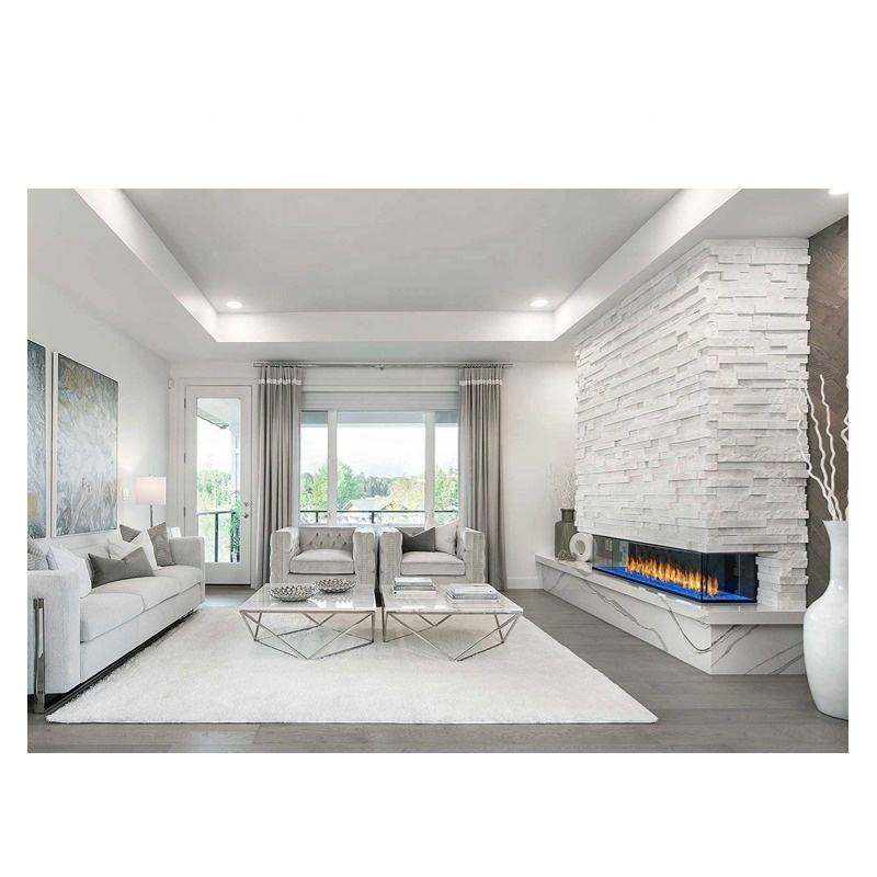 Tấm Ốp Tường Veneer Thạch Anh Trắng Tự Nhiên Thiết Kế Hiện Đại, Kháng Axit Với Bề Mặt Hoàn Thiện Chẻ