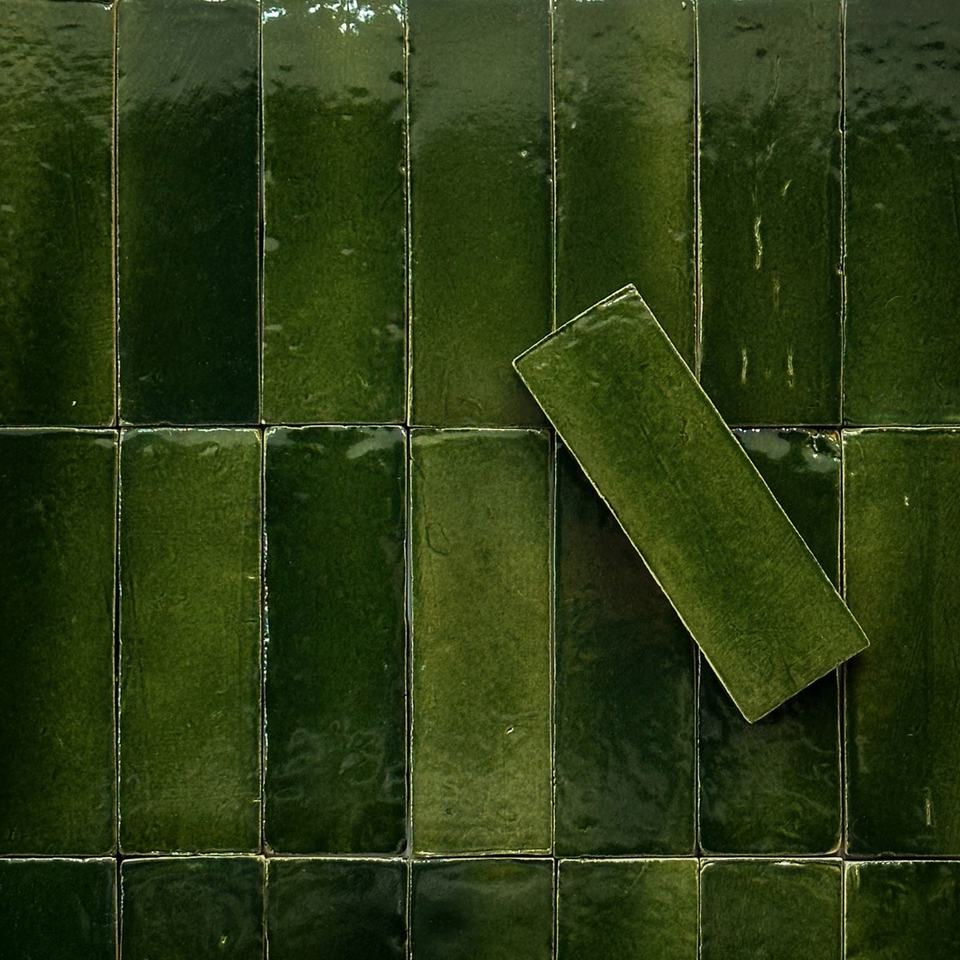 Gạch Vuông Bóng Chống Trượt Kháng Khuẩn Thủ Công Sang Trọng Ma-rốc Cổ Điển Cổ Kính Xanh Lá Đậm Dùng cho Nội Thất Nhà Kho Phòng Ốc
