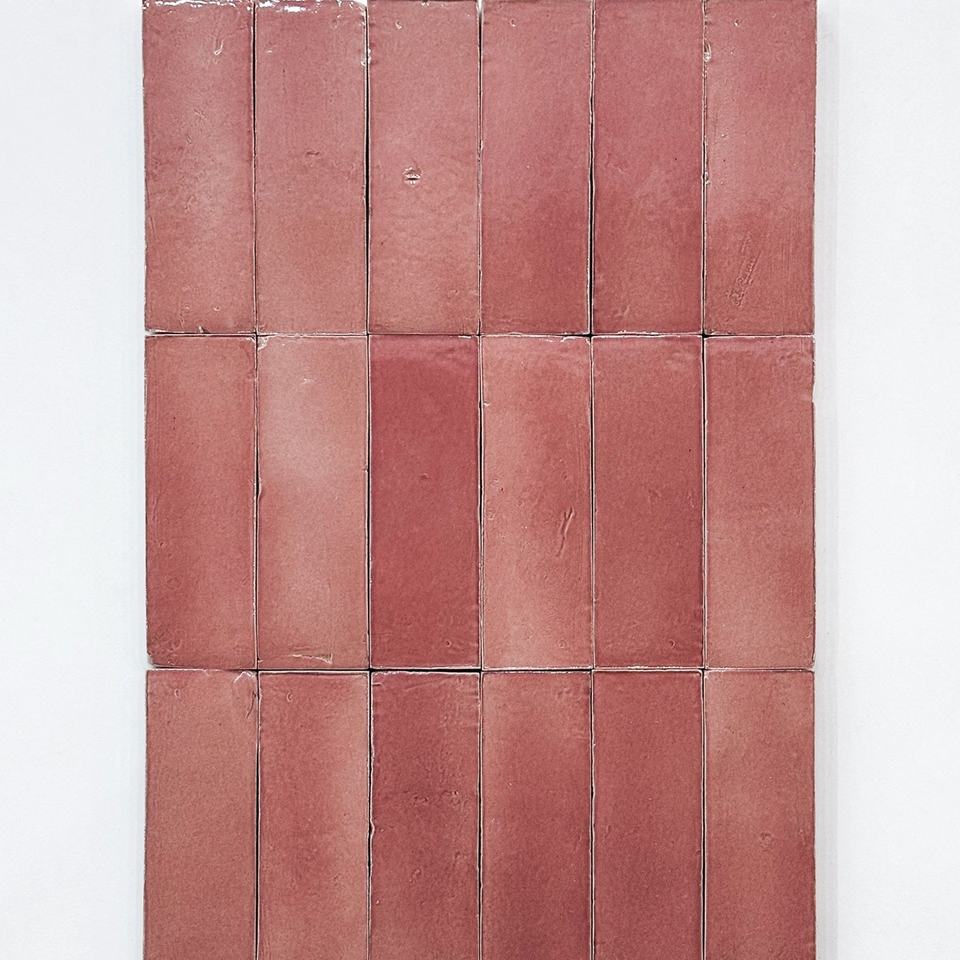 Gạch Sứ Zellige Ma-rốc Thủ Công, Bề Mặt Bóng, Hồng Chuyển Sắc, Phong Cách Mộc Mạc Sang Trọng, Dùng Lát Sàn Tường Nội Thất, Hiệu Ứng Gạch Nung