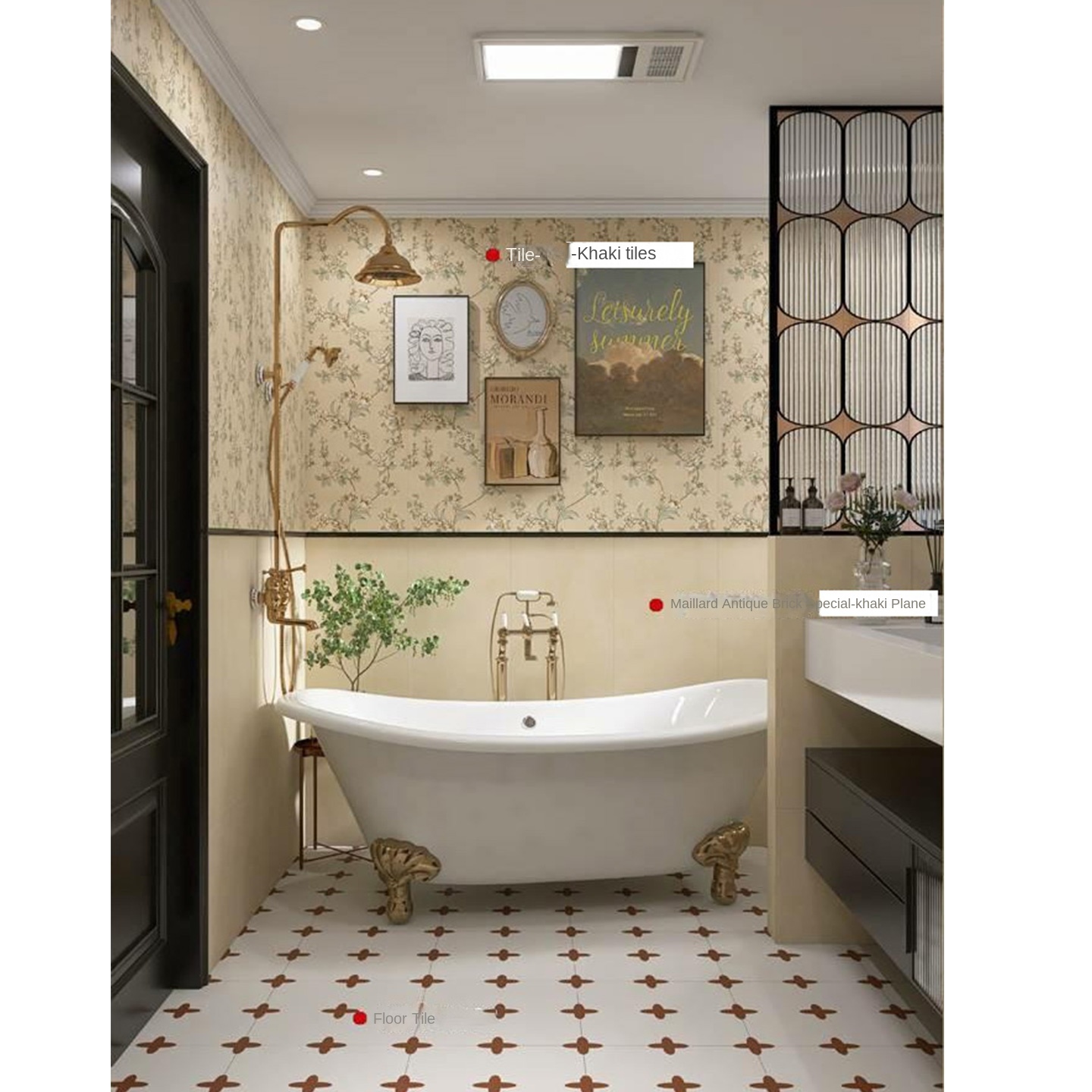 Gạch lát nền tường màu Maillard kiểu Pháp hiện đại chống trơn 400X800 đá vôi Lyme