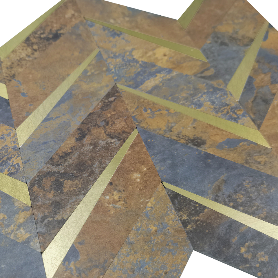 Ốp dán tường gỗ màu đen & xám đậm kiểu mOSAIC