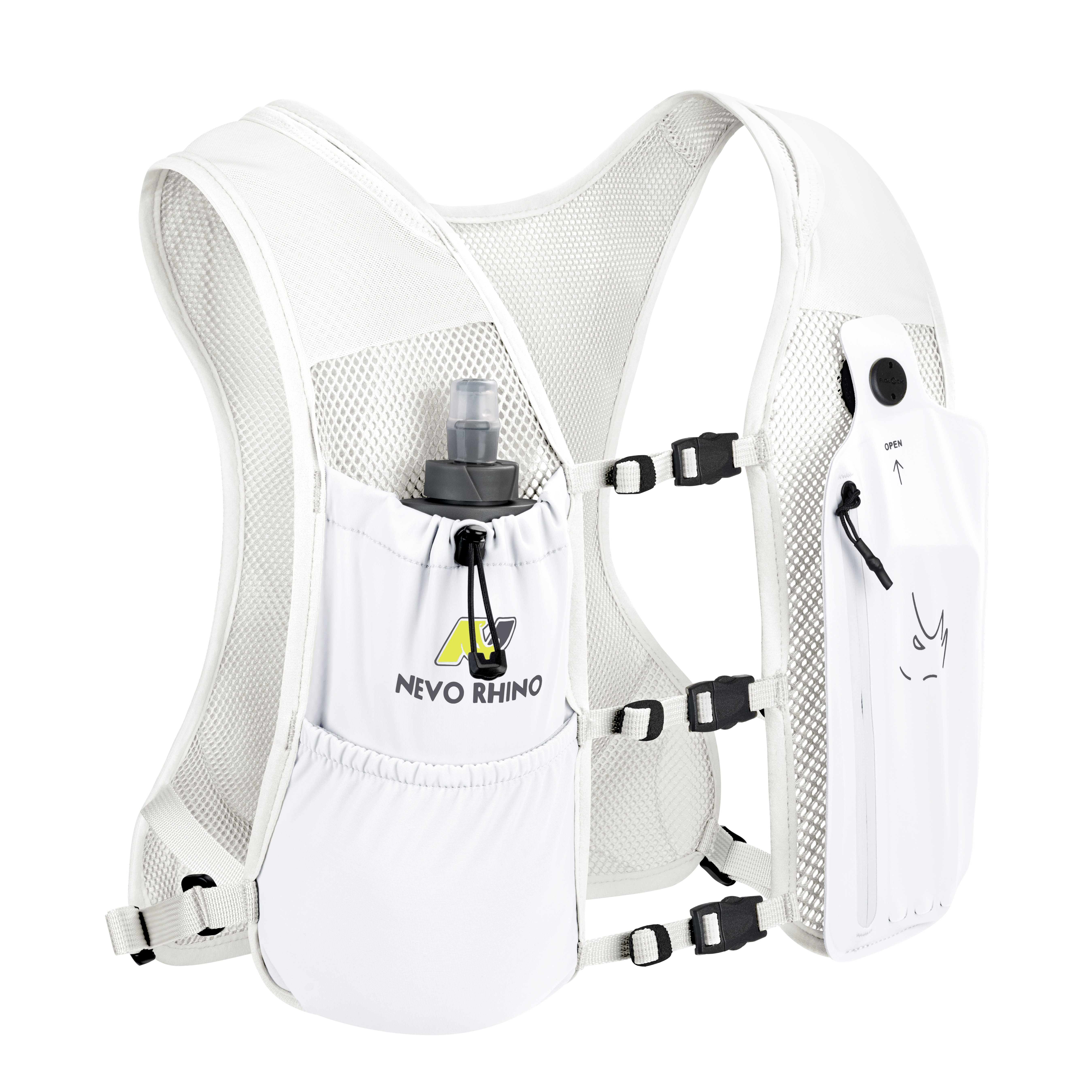 Áo vest chạy bộ Nylon nhẹ có ngăn đựng chai nước, túi cấp nước di động kèm ngăn chứa đồ dùng cho đi bộ đường dài, đạp xe, thể thao ngoài trời