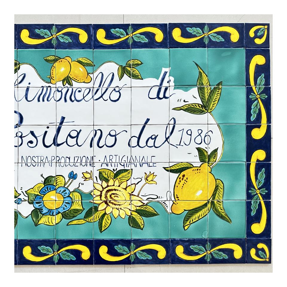 Gạch Ceramic Vẽ Tay Thiết Kế Hiện Đại Màu Chanh Tươi Sáng, Dạng Vuông Hoa Văn Tùy Chỉnh, Viền Kiểu Gạch Viên, Kháng Khuẩn, Chống Cháy