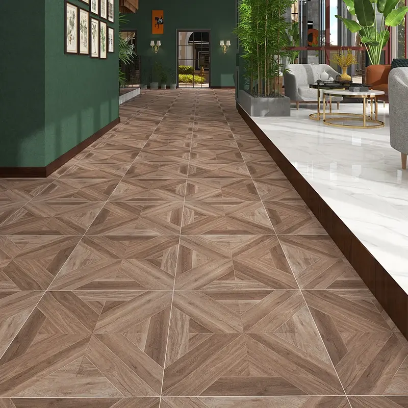 Gạch Lát Sàn Gỗ Sồi Bộ Sưu Tập Erzi Gỗ Dán Keo FX-5K01 500x500mm Mờ Gạch Lát Sàn Gỗ Gốm Sứ Porcelain