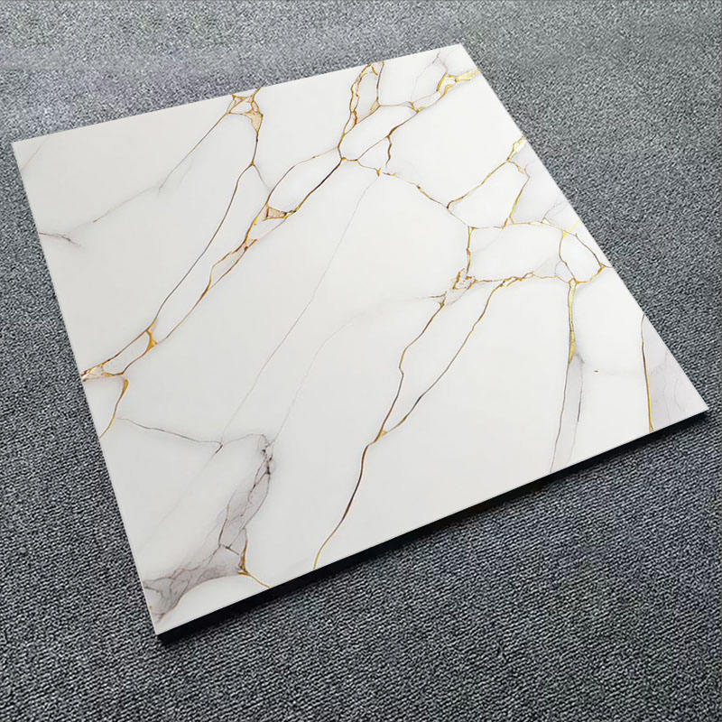 Gạch lát nền men sứ mạ vàng thiết kế sang trọng 600x600