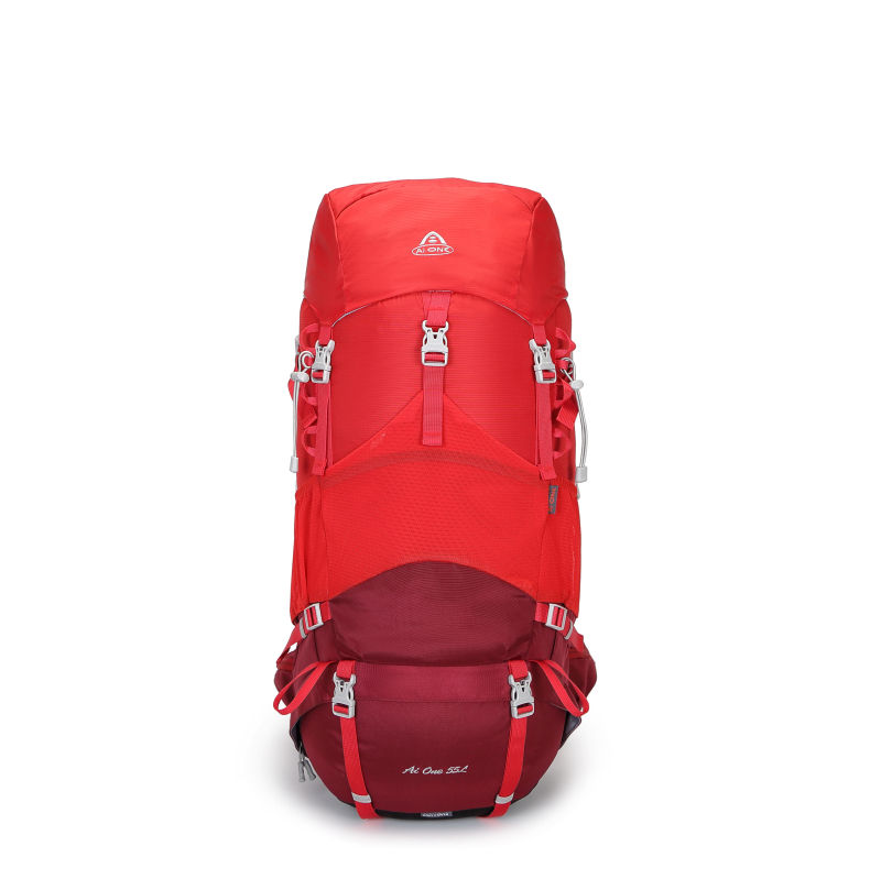 AIONE KA-8222 55L Ba lô đi bộ đường dài chống thấm nước có áo mưa, Ba lô lớn ngoài trời thể thao du lịch leo núi