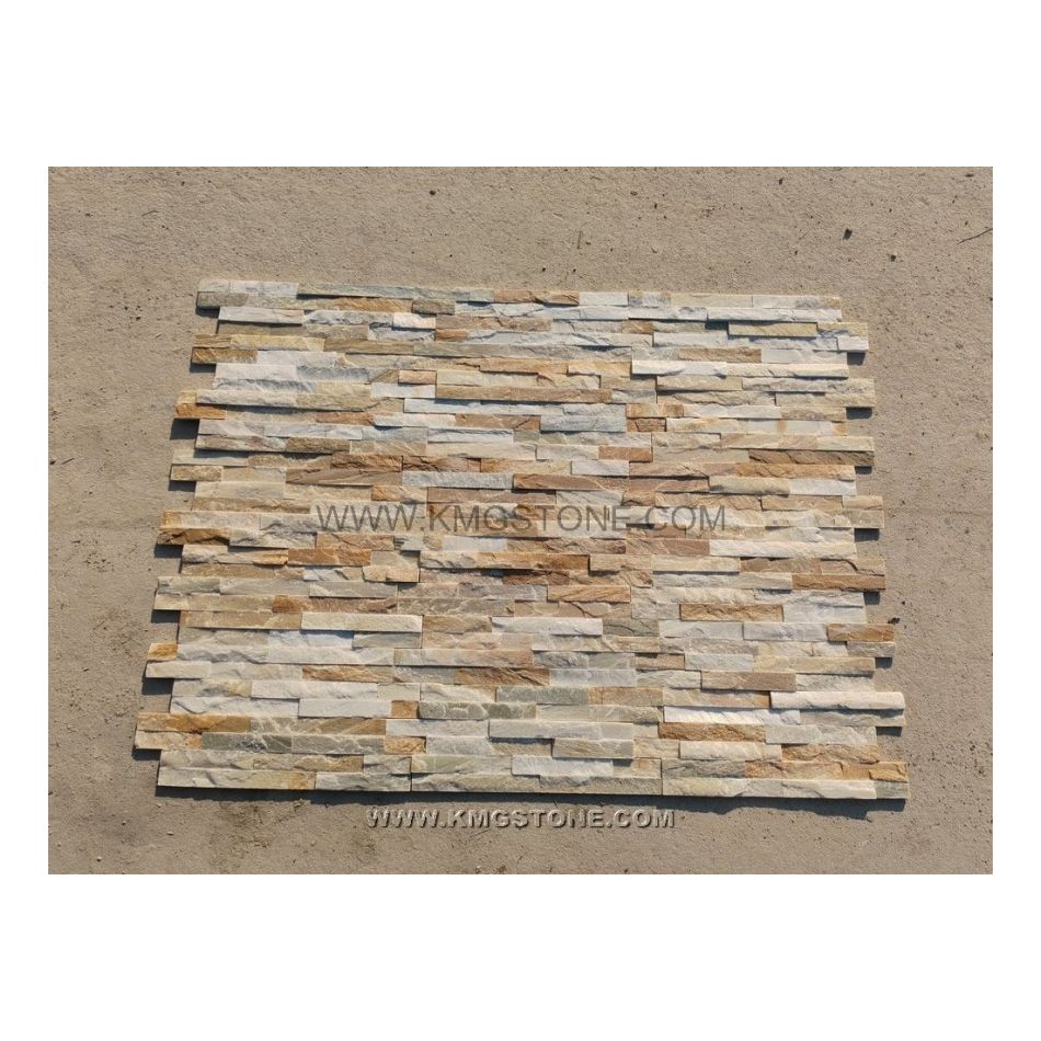 Tấm ốp đá Quartzite tự nhiên vàng óng kháng axit hiện đại, bền, cắt theo kích thước