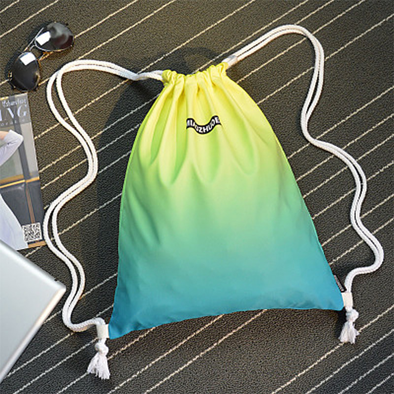 Balo dây rút thân thiện môi trường tùy chỉnh, có túi khóa kéo, nhiều màu sắc, chống thấm nước, in họa tiết, lót polyester, hiển thị logo - dùng làm quà tặng