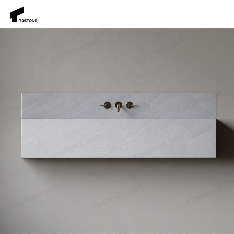 Tostone Chậu rửa mặt phòng tắm đá cẩm thạch tự nhiên trắng Hoàng gia cao cấp bền bỉ