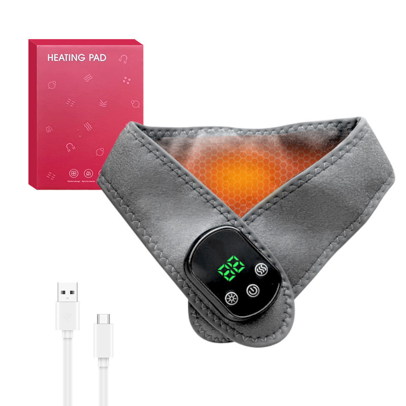 Máy Massage Cổ Vai Chườm Nóng 5 Mức Nhiệt Độ, Làm Ấm Cổ, Màn Hình LCD, Pin 1800mAh