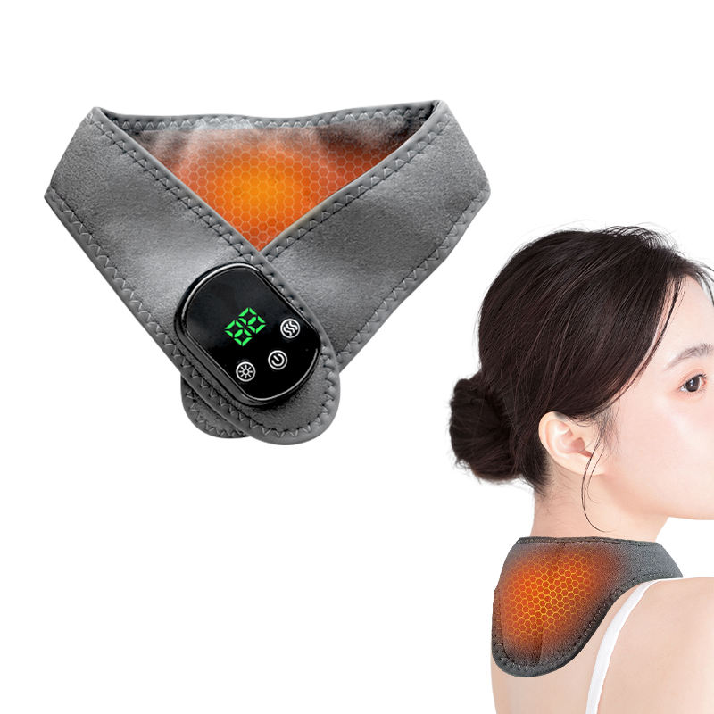 Gối mát xa cổ điện không dây sạc USB có sưởi và rung dùng cho gia đình và du lịch