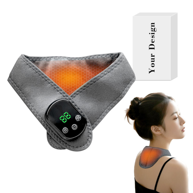 Gối Cổ Massage Rung và Sưởi Ấm OEM 1800mAh Màn hình LCD Kỹ thuật số Lớn Chất lượng Cao Đai Massage Thư Giãn Điện Mùa Đông