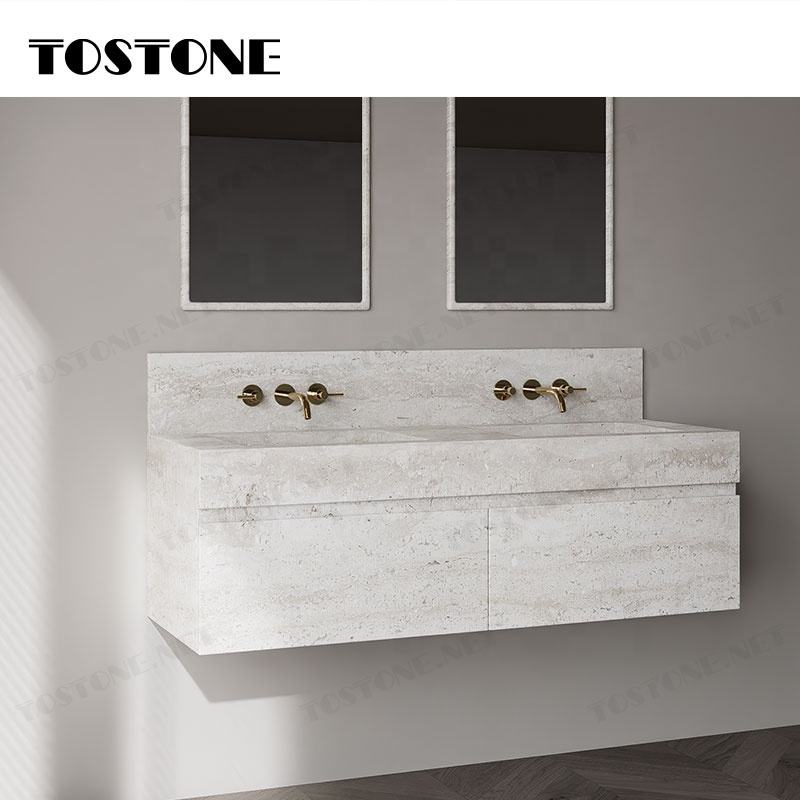Tostone Đá Travertine Tự Nhiên Siêu Trắng Các Mảnh Đá Chính Dành Cho Trang Trí Nội Thất Phòng Tắm Căn Hộ, Biệt Thự, Khách Sạn, Penthouse Sang Trọng