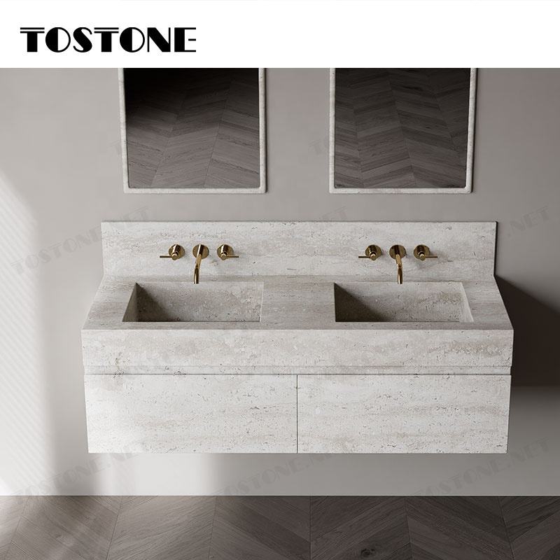 Tostone Đá Travertine Tự Nhiên Trắng Siêu Tinh Khiết, Các Mảnh Chính dùng để Trang Trí Nội Thất Phòng Tắm Căn Hộ Cao Cấp, Biệt Thự, Khách Sạn