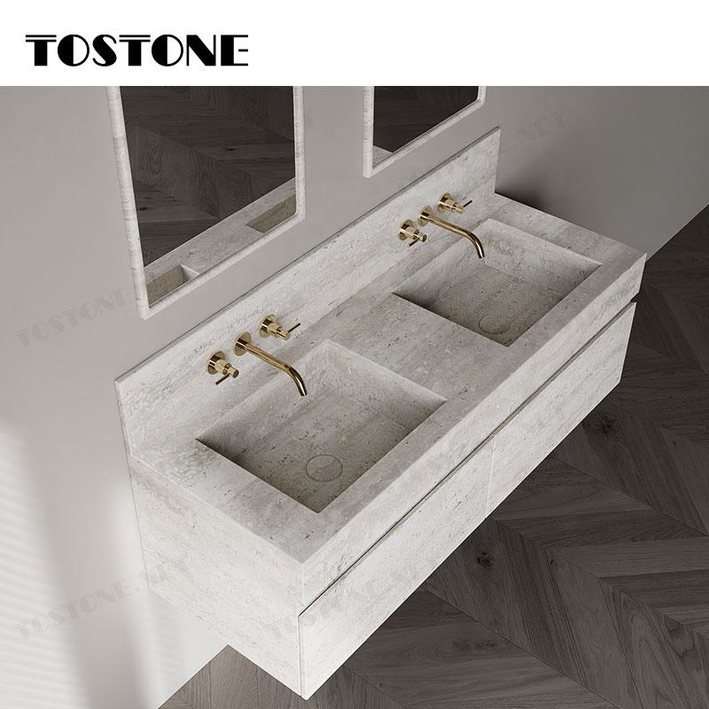 Tostone Đá Travertine Tự nhiên Siêu Trắng Các Mảnh Ghép Chủ Đạo dùng cho Trang trí Nội thất Phòng tắm Căn hộ Cao cấp, Biệt thự, Khách sạn
