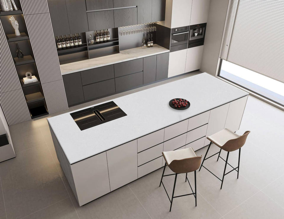 Đá nung kết xám nhạt cho đảo bếp, mặt bàn và tấm phiến dùng trong Khách sạn, Gia đình, Văn phòng, Nhà hàng, Bếp theo phong cách tối giản