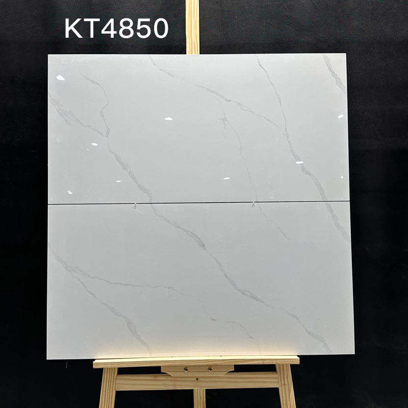 Gạch sứ đồng chất vân đá cẩm thạch bề mặt bóng, lát sàn phòng khách và ốp tường bếp phòng tắm 800x800mm