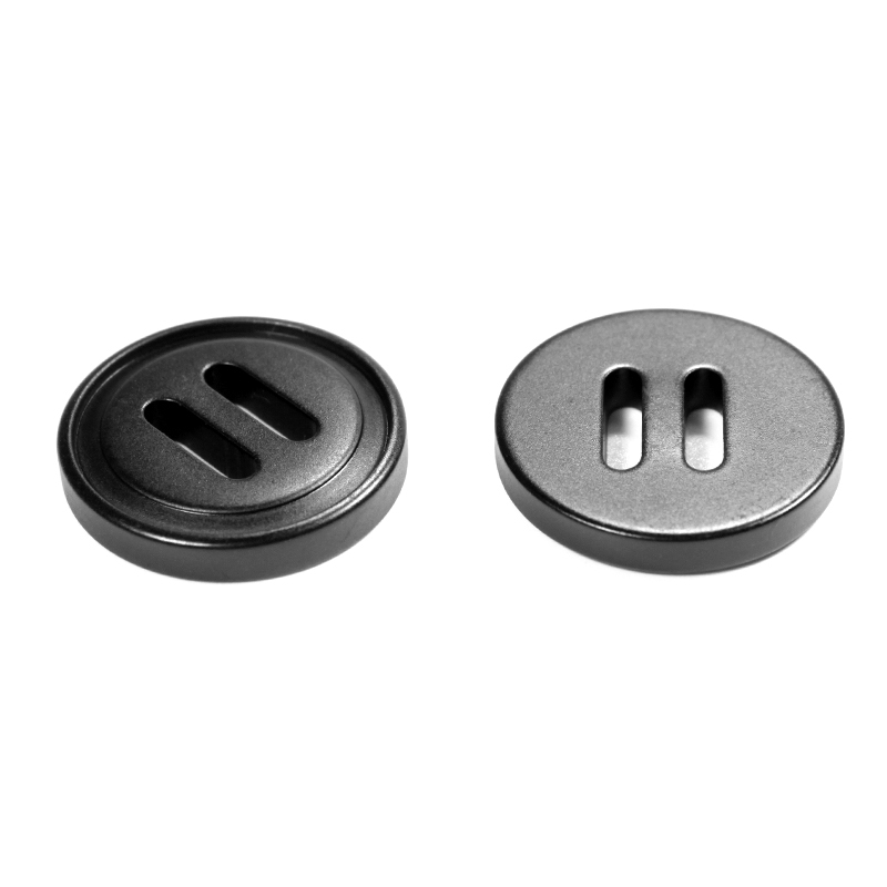 Cúc nhựa giả sừng 4 lỗ màu đen, làm từ nhựa tái chế tùy chỉnh, 11.5mm 15mm, dùng cho phụ kiện quần áo