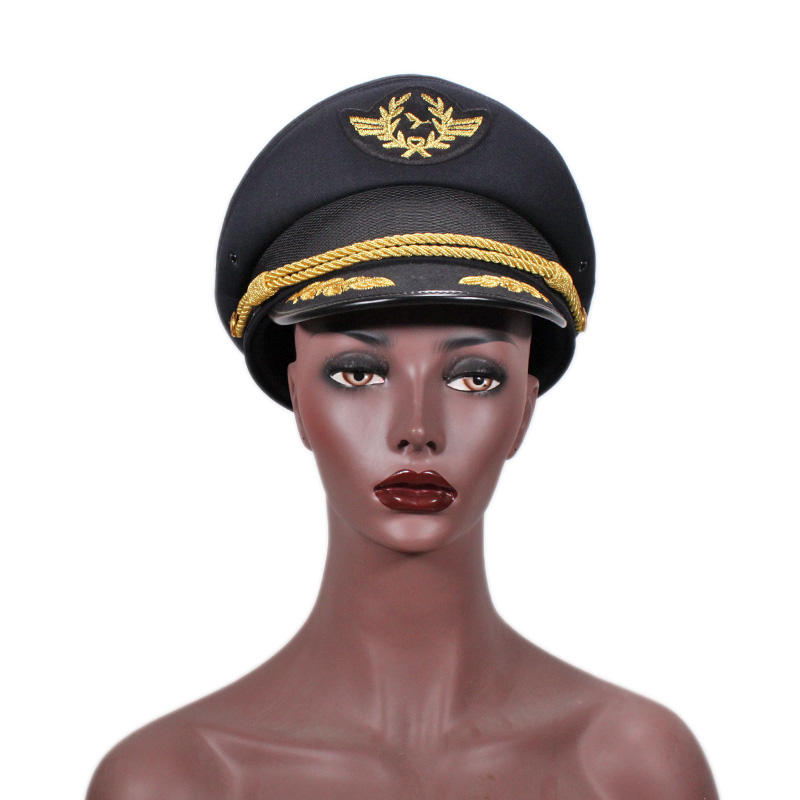 Mũ Sĩ quan Hải quân và Sĩ quan Đức Đỉnh phẳng bằng Polyester Cotton tùy chỉnh, dùng cho Tiệc ngoài trời Cosplay