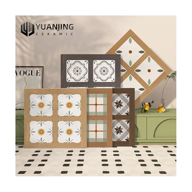 Gạch Sứ Lát Sàn Giả Cổ Vân Gỗ Phong Cách Trung Cổ Họa Tiết Mosaic 600x600 Dùng Cho Ban Công, Quán Cà Phê, Nhà Hàng