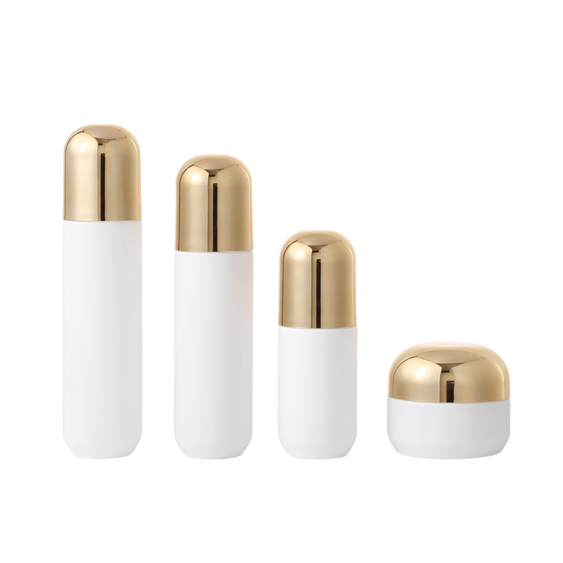 Bộ chai thủy tinh màu trắng có sẵn dùng cho kem dưỡng da mặt và sản phẩm chăm sóc da có vòi bơm lotion in logo tùy chỉnh