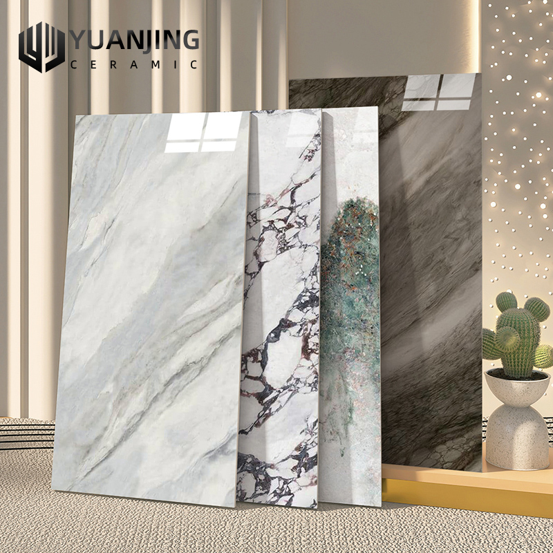 Tấm lát đá nung kết bóng sang trọng vân đá cẩm thạch 1600x3200mm ốp tường sàn trang trí nội thất