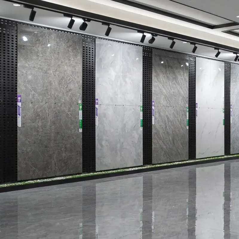 Tấm sứ lát sàn phòng ngủ sang trọng vân đá cẩm thạch bóng, kích thước lớn 750x1500mm