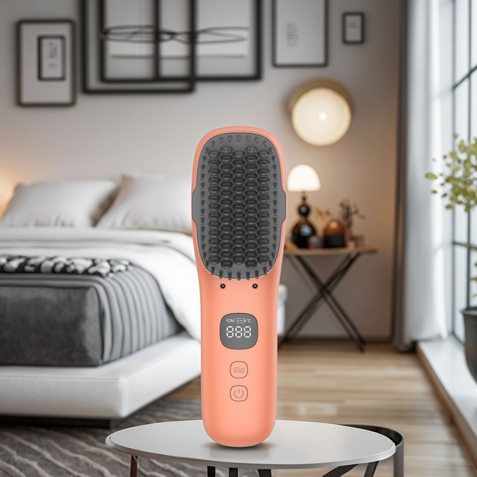 Máy massage da đầu điện kích thích mọc tóc và Máy duỗi tóc có lược 2 trong 1