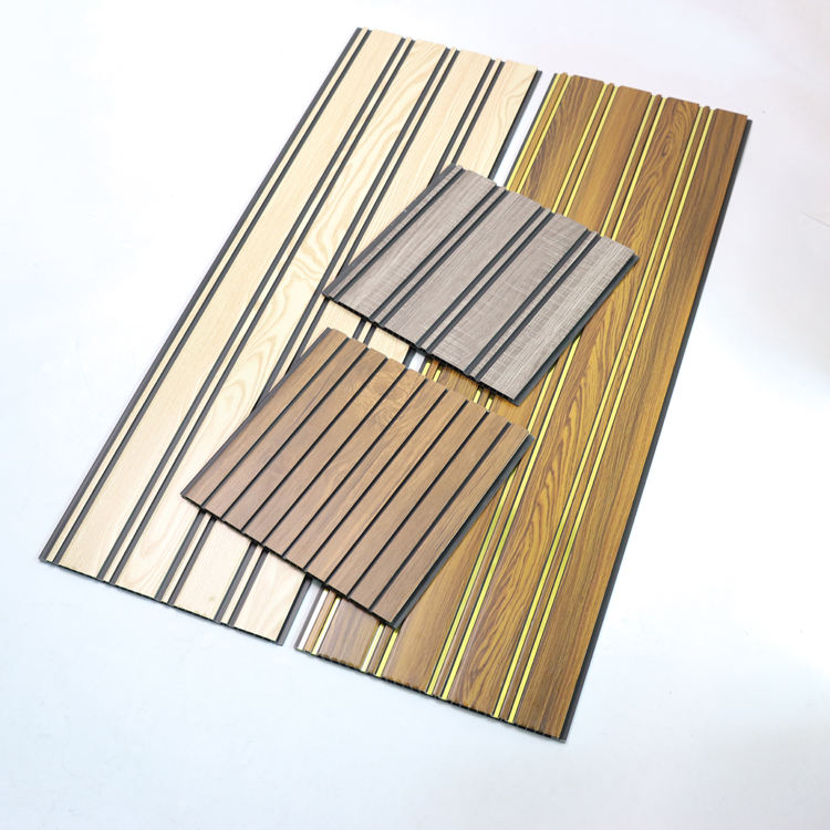 Tấm ốp trần Pvc, tấm ốp tường Pvc và tấm ốp tường Pvc dạng lam, phủ laminate vân gỗ, cách âm, bền, thiết kế hiện đại, tùy chỉnh, chất lượng cao