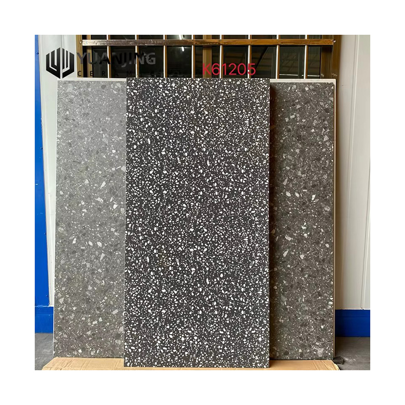 Gạch Sứ Bóng Họa tiết Terrazzo Tối giản Hiện đại 600x1200 Dùng cho Nhà hàng Khách sạn Homestay