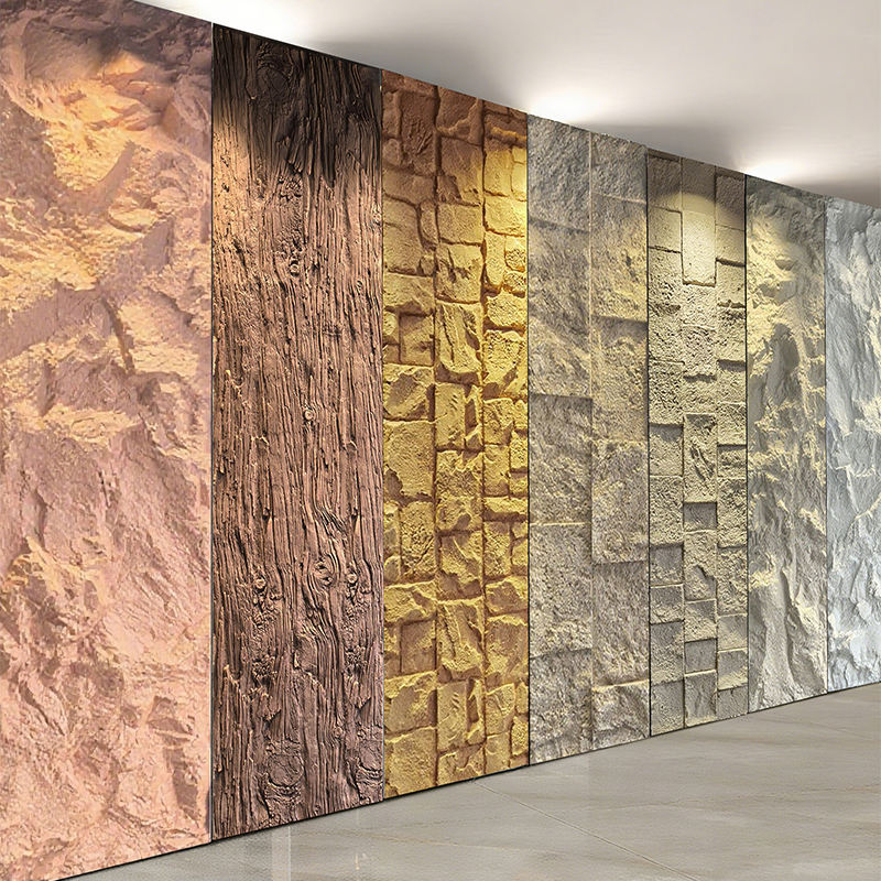 Tấm ốp tường đá PU tùy chỉnh, dùng cho nội - ngoại thất, kích thước lớn
