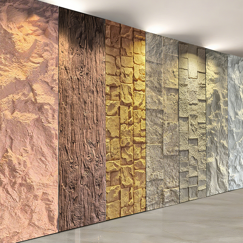 Tấm ốp tường đá PU tùy chỉnh, dùng cho nội - ngoại thất, kích thước lớn