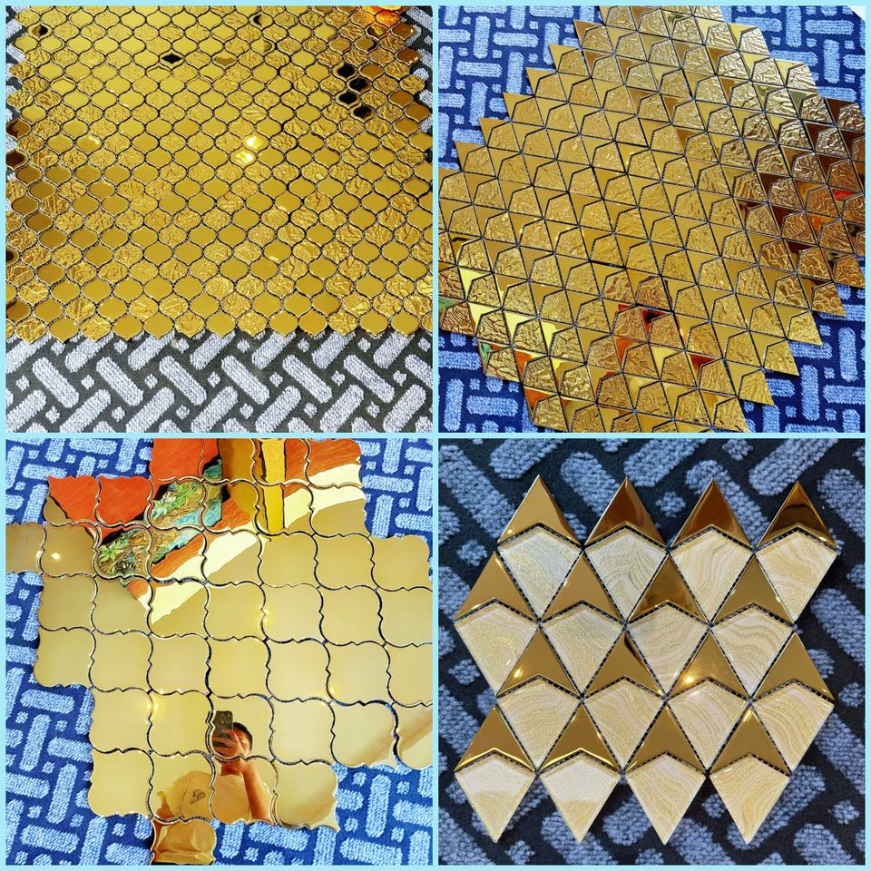 Gạch Ốp Tường Sàn Nội Thất Khảm Vàng Đá Cẩm Thạch Tự Nhiên Sang Trọng Hiện Đại Bề Mặt Bóng Dùng Cho Khách Sạn, Nhà Ở, Tấm Ốp Bếp, Phòng Tắm