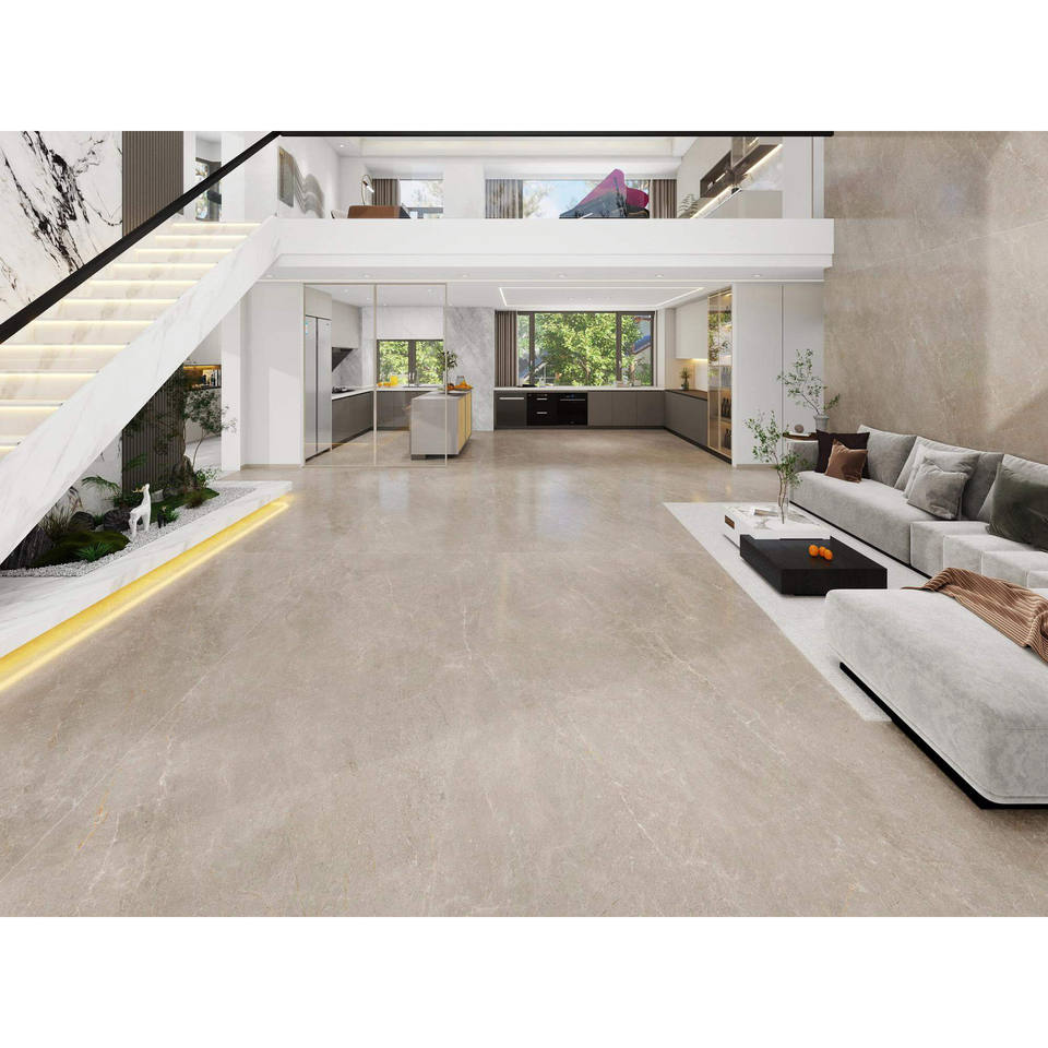 Gạch đá thiêu kết 9mm màu xám cho nội thất văn phòng, Tấm ốp tường hiện đại mang tính thẩm mỹ chuyên nghiệp cho khu vực lễ tân