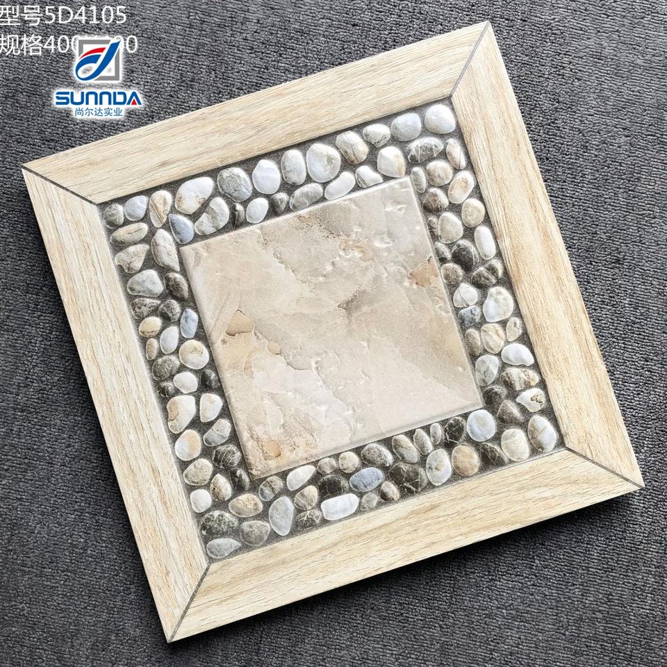 Gạch lát nền Ceramic Porcelain 30x30 40x40cm họa tiết đá cuội chống trơn trượt bề mặt mờ dùng ngoài trời