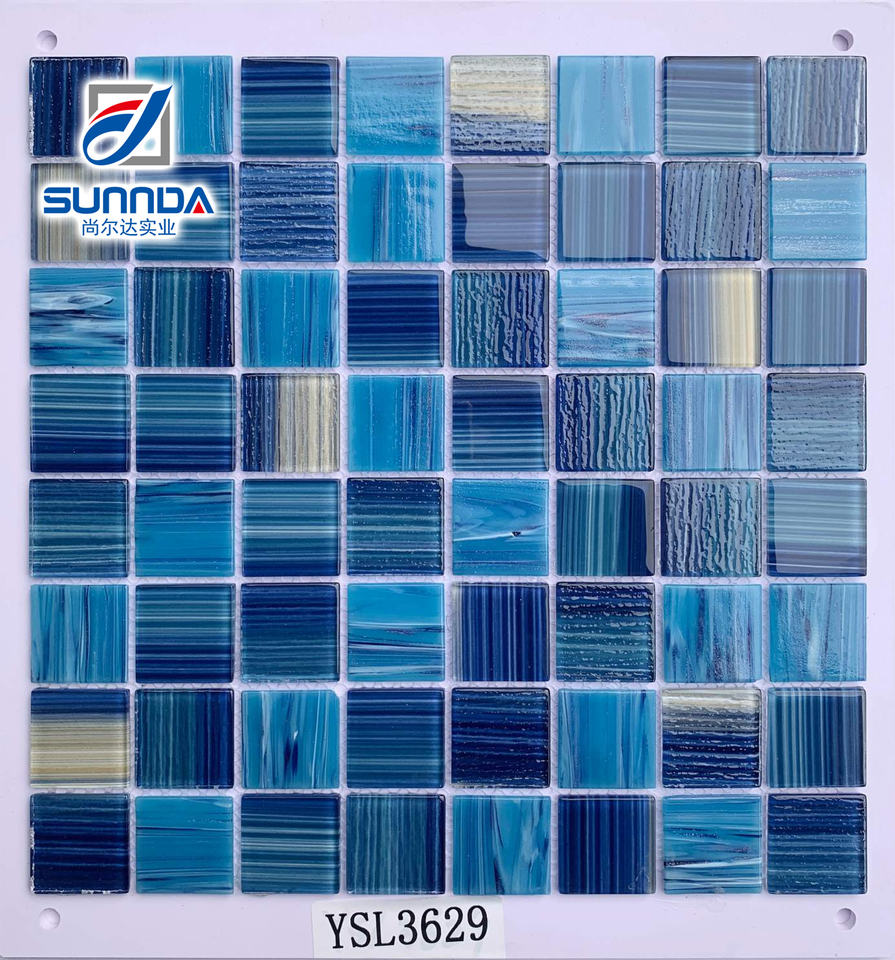 Bán Chạy: Gạch Mosaic Thủy Tinh Xanh Dương Gắn Nóng Chảy Chất Lượng Cao Cho Hồ Bơi và Trang Trí Tường