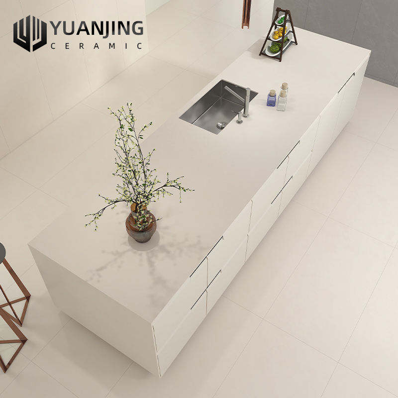 Gạch Sứ Quảng Đông Phật Sơn Nhung Vàng Ánh Sáng Mềm 600X1200mm Gạch Lát Sàn Màu Trơn Kem Phòng Khách
