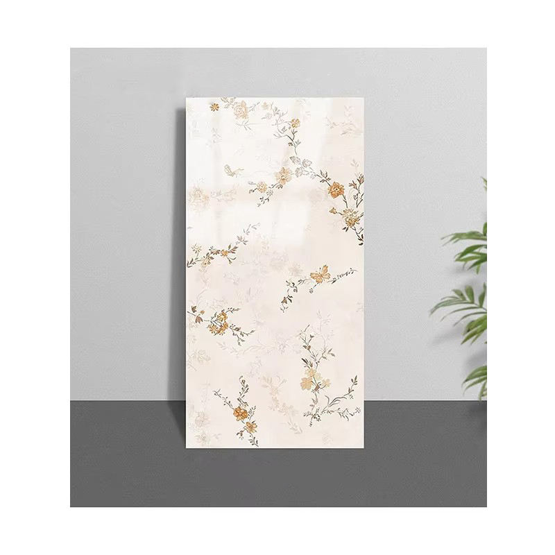 Gạch sứ ốp tường bếp ban công & phòng tắm Yuanjing 400x800mm, phong cách Kem Pháp có vân, bóng sáng