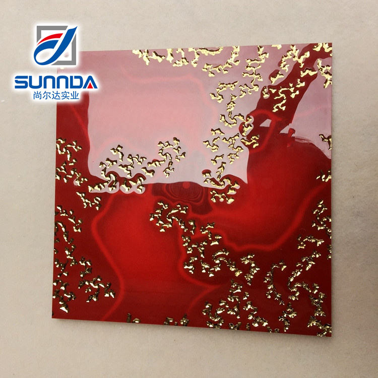 Gạch lát sàn phát sáng họa tiết thảm nền hoa lá, bề mặt mạ pha lê vàng bạc, chất lượng Phật Sơn dùng trang trí sảnh khách sạn