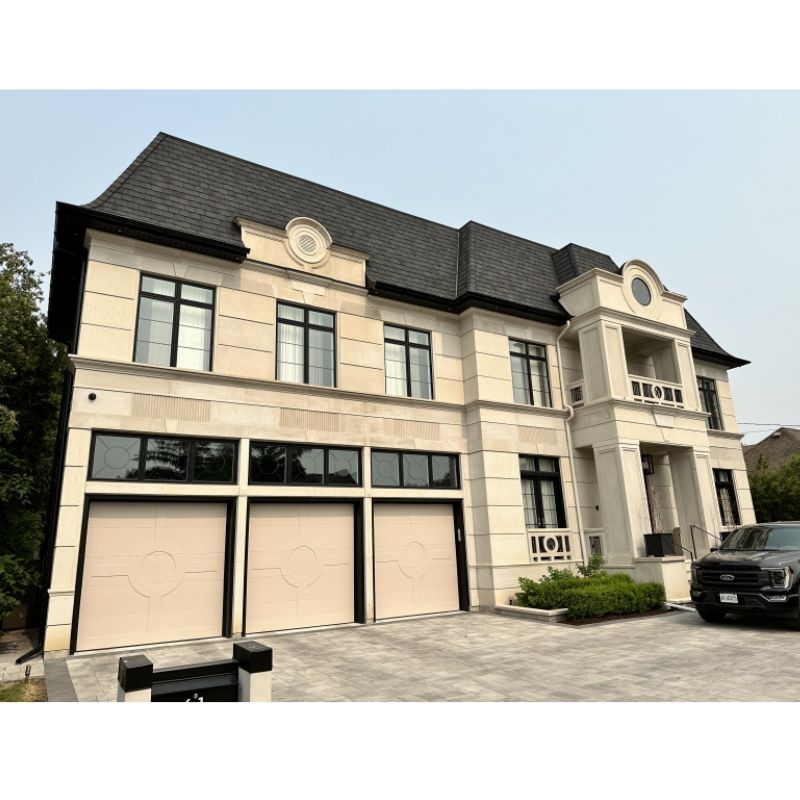 Mặt tiền công trình bằng đá vôi màu be Bồ Đào Nha chất lượng cao, thiết kế theo yêu cầu cho biệt thự