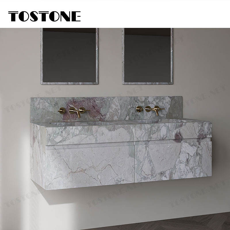 Tostone 2026 Tủ lavabo treo tường Cẩm thạch xanh lá Springs