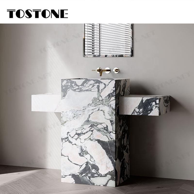 Tostone Mặt bàn lavabo phòng tắm đặt sàn, đá cẩm thạch Verde Aurora Tự nhiên Sang trọng, bề mặt mài mờ, dùng để trang trí chậu rửa mặt gia đình