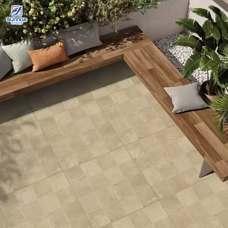 Đá lát sân đỗ xe đồng chất 600x600mm dày 12/18mm bán sỉ cho cầu thang, lát thô ngoài trời, sàn ngoại thất