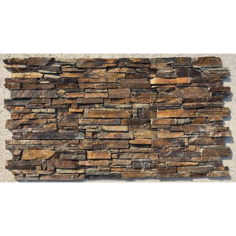 Khối ốp đá thạch anh tự nhiên nâu gỉ sét hiện đại, bề mặt chẻ, bền, kháng axit, trực tiếp từ nhà máy, dùng cho khách sạn ngoài trời