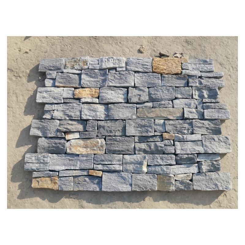 Tấm ốp đá Quartzite xanh dương hình chữ Z hiện đại, bền bỉ, thân thiện môi trường, cắt theo kích thước, dùng để trang trí ngoại thất khách sạn, nhà cửa và ốp lát ngoài trời.