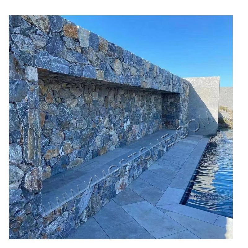 Trang Trí Sân Vườn Xanh Tấm Ốp Lát Đá Veneer Tự Nhiên Đá Phiến Tường Phòng Khách Đá Văn Hóa Cẩm Thạch