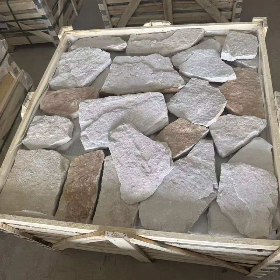 Đá Tự Nhiên Phiến Chẻ Màu Be Trắng Tấm Khối Rời Đá Phiến Lát Ốp Tường Bền Thiết Kế Hiện Đại Ngoài Trời Nội Thất Khách Sạn Biệt Thự