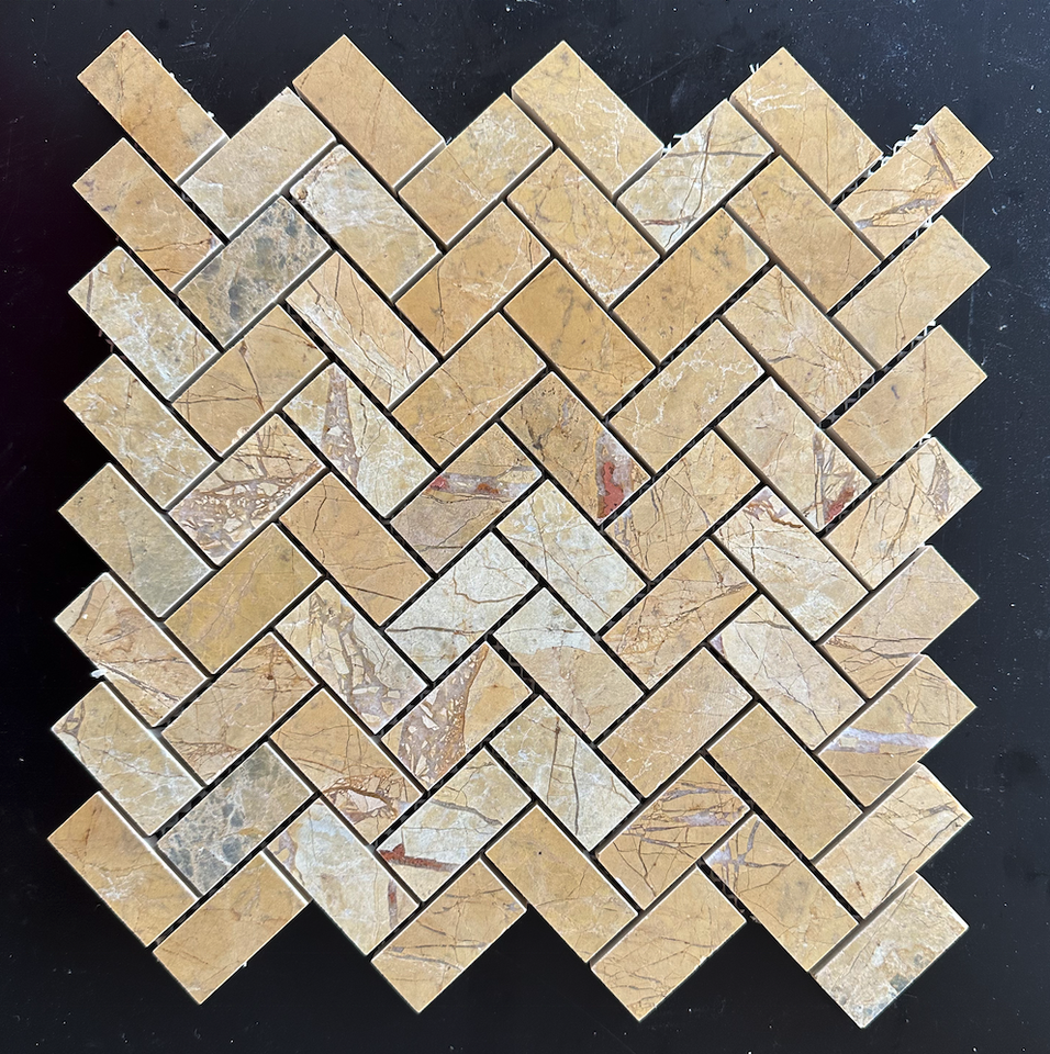 MOSAIC GẠCH MEN MÀU VÀNG CHUM SƠN HOA VĂN HIỆN ĐẠI CỔ ĐIỂN