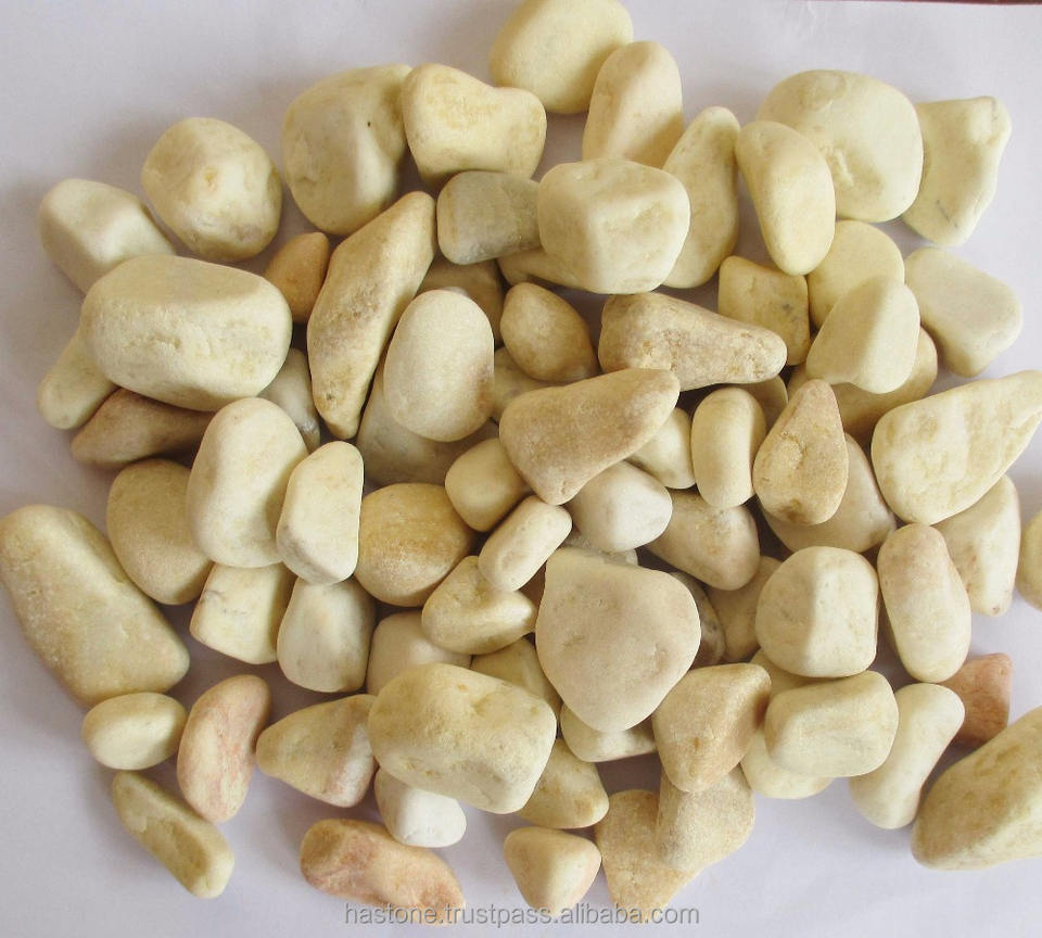 Đá cuội tự nhiên màu vàng nhạt